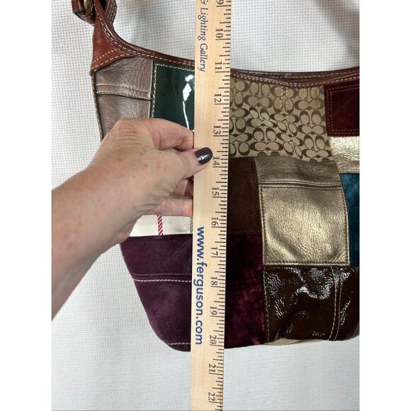 Vtg Coach Bleeker patchwork leather hobo bag 11356 suede signature logo Y2K - Picture 16 of 16